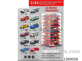 1:43 pull back alloy car W L/M included battery 3 colors