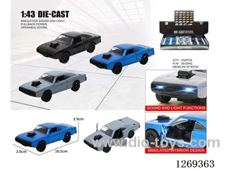 1:43 pull back alloy car W L/M included battery 3 colors 12PCS