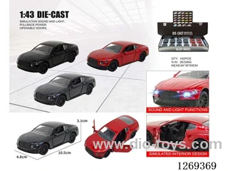 1:43 pull back alloy car W L/M included battery 3 colors 12PCS