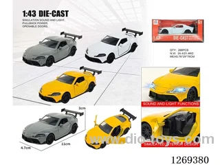 1:43 pull back alloy car W L/M included battery 3 colors