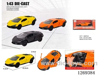 1:43 pull back alloy car 3 colors