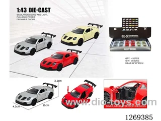 1:43 pull back alloy car 3 colors 12PCS