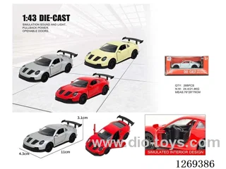 1:43 pull back alloy car 3 colors