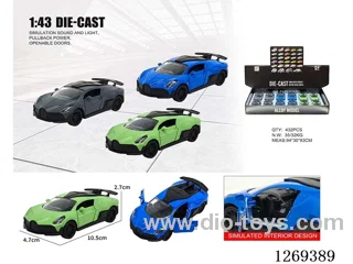 1:43 pull back alloy car 3 colors 12PCS
