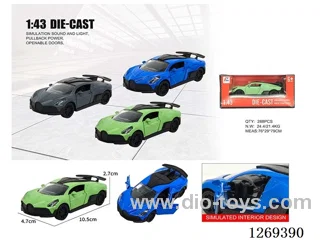 1:43 pull back alloy car 3 colors