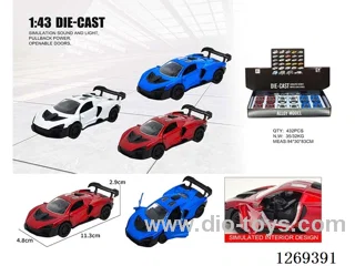1:43 pull back alloy car 3 colors 12PCS