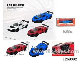 1:43 pull back alloy car 3 colors