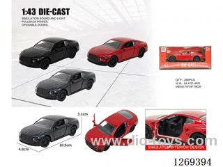 1:43 pull back alloy car 3 colors