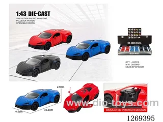 1:43 pull back alloy car 3 colors 12PCS
