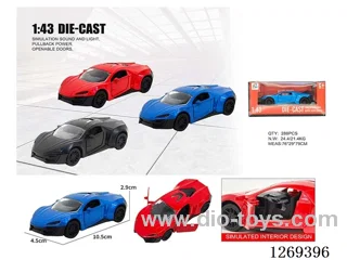 1:43 pull back alloy car 3 colors