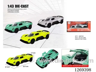 1:43 pull back alloy car 3 colors
