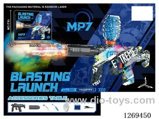 3.7V Mini MP7 Electric Automatic Water Bullet Gun with Spray /Adjustable Colorful Lights/Silencer