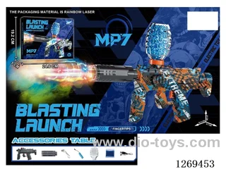 3.7V Mini MP7 Electric Automatic Water Bullet Gun with Spray /Adjustable Colorful Lights/Silencer