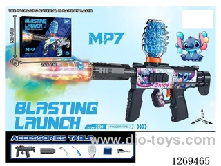 3.7V Mini MP7 Electric Automatic Water Bullet Gun with Spray /Adjustable Colorful Lights/Silencer