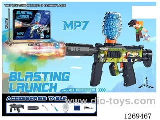 3.7V Mini MP7 Electric Automatic Water Bullet Gun with Spray /Adjustable Colorful Lights/Silencer