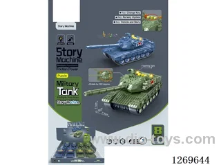 Story Machine Military Tank Inertial Series (8-Piece Set) included battery