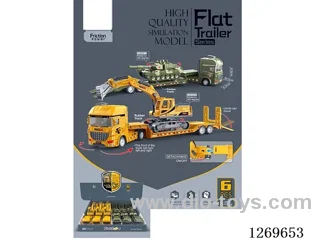 Inertial Model Heavy-Duty Semi-Trailer Flatbed Series (6PCS)