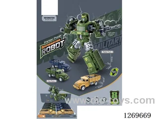 Inertial Powered Manual Transformation Military Combat Vehicle (8PCS)