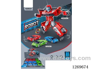 Inertia-Powered Manual Transformation Supercar Police Car (8PCS)