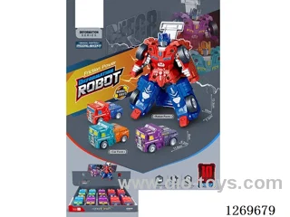 Inertia-Powered Manual Transformation Truck Robot (10PCS)