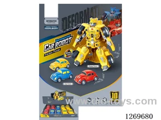 Inertia-Powered Manual Transformation Car Robot (10PCS)