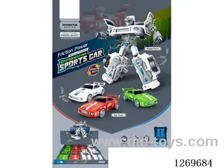 Inertia-Powered Manual Transformation Sports Car Robot (8PCS)