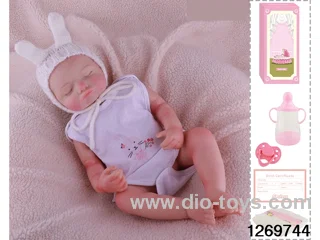 48CM Doll（Soft Rubber High-Fidelity(Hand-painted Hair, High-Quality Painting) Bottle, Magnetic Sippy Cup, Diapers, Birth card
