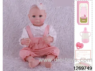 48CM Doll（Soft Rubber High-Fidelity(Hand-painted Hair, High-Quality Painting) Bottle, Magnetic Sippy Cup, Diapers, Birth card