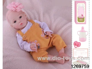 48CM Doll（Soft Rubber High-Fidelity(Hand-painted Hair, High-Quality Painting) Bottle, Magnetic Sippy Cup, Diapers, Birth card