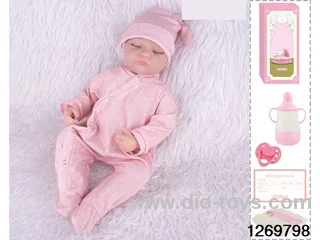 48CM Doll（Soft Rubber High-Fidelity(Hand-painted Hair, High-Quality Painting) Bottle, Magnetic Sippy Cup, Diapers, Birth card