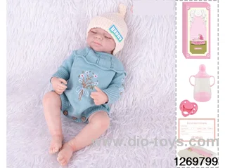 48CM Doll（Soft Rubber High-Fidelity(Hand-painted Hair, High-Quality Painting) Bottle, Magnetic Sippy Cup, Diapers, Birth card