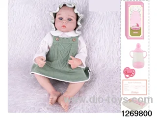 48CM Doll（Soft Rubber High-Fidelity(Hand-painted Hair, High-Quality Painting) Bottle, Magnetic Sippy Cup, Diapers, Birth card