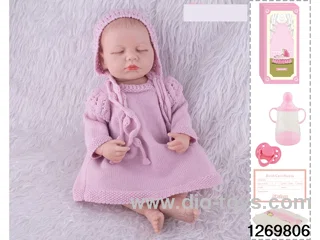 48CM Doll（Soft Rubber High-Fidelity(Hand-painted Hair, High-Quality Painting) Bottle, Magnetic Sippy Cup, Diapers, Birth card