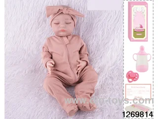 48CM Doll（Soft Rubber High-Fidelity(Hand-painted Hair, High-Quality Painting) Bottle, Magnetic Sippy Cup, Diapers, Birth card
