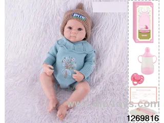48CM Doll（Soft Rubber High-Fidelity(Hand-painted Hair, High-Quality Painting) Bottle, Magnetic Sippy Cup, Diapers, Birth card