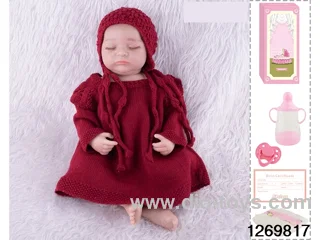 48CM Doll（Soft Rubber High-Fidelity(Hand-painted Hair, High-Quality Painting) Bottle, Magnetic Sippy Cup, Diapers, Birth card