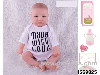 48CM Doll（Soft Rubber High-Fidelity(Hand-painted Hair, High-Quality Painting) Bottle, Magnetic Sippy Cup, Diapers, Birth card