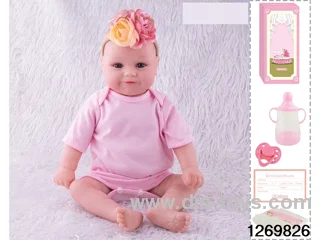 48CM Doll（Soft Rubber High-Fidelity(Hand-painted Hair, High-Quality Painting) Bottle, Magnetic Sippy Cup, Diapers, Birth card