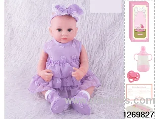 48CM Doll（Soft Rubber High-Fidelity(Hand-painted Hair, High-Quality Painting) Bottle, Magnetic Sippy Cup, Diapers, Birth card