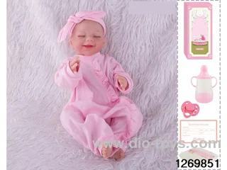 48CM Doll（Soft Rubber High-Fidelity(Hand-painted Hair, High-Quality Painting) Bottle, Magnetic Sippy Cup, Diapers, Birth card
