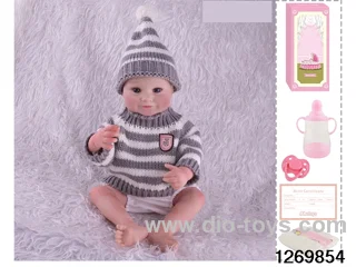 48CM Doll（Soft Rubber High-Fidelity(Hand-painted Hair, High-Quality Painting) Bottle, Magnetic Sippy Cup, Diapers, Birth card