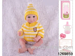 48CM Doll（Soft Rubber High-Fidelity(Hand-painted Hair, High-Quality Painting) Bottle, Magnetic Sippy Cup, Diapers, Birth card