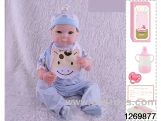 48CM Doll（Soft Rubber High-Fidelity(Hand-painted Hair, High-Quality Painting) Bottle, Magnetic Sippy Cup, Diapers, Birth card