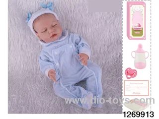48CM Doll（Soft Rubber High-Fidelity(Hand-painted Hair, High-Quality Painting) Bottle, Magnetic Sippy Cup, Diapers, Birth card