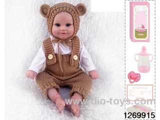 48CM Doll（Soft Rubber High-Fidelity(Hand-painted Hair, High-Quality Painting) Bottle, Magnetic Sippy Cup, Diapers, Birth card