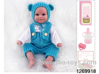 48CM Doll（Soft Rubber High-Fidelity(Hand-painted Hair, High-Quality Painting) Bottle, Magnetic Sippy Cup, Diapers, Birth card