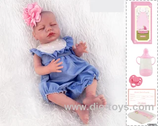48CM Doll（Soft Rubber High-Fidelity(Hand-painted Hair, High-Quality Painting) Bottle, Magnetic Sippy Cup, Diapers, Birth card