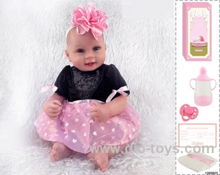 48CM Doll（Soft Rubber High-Fidelity(Hand-painted Hair, High-Quality Painting) Bottle, Magnetic Sippy Cup, Diapers, Birth card