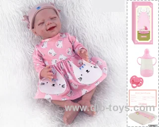 48CM Doll（Soft Rubber High-Fidelity(Hand-painted Hair, High-Quality Painting) Bottle, Magnetic Sippy Cup, Diapers, Birth card