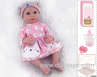 48CM Doll（Soft Rubber High-Fidelity(Hand-painted Hair, High-Quality Painting) Bottle, Magnetic Sippy Cup, Diapers, Birth card